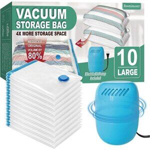 Vacuum Storage Bags with Electric Pump Space Saver for Clothes Blankets Bedding